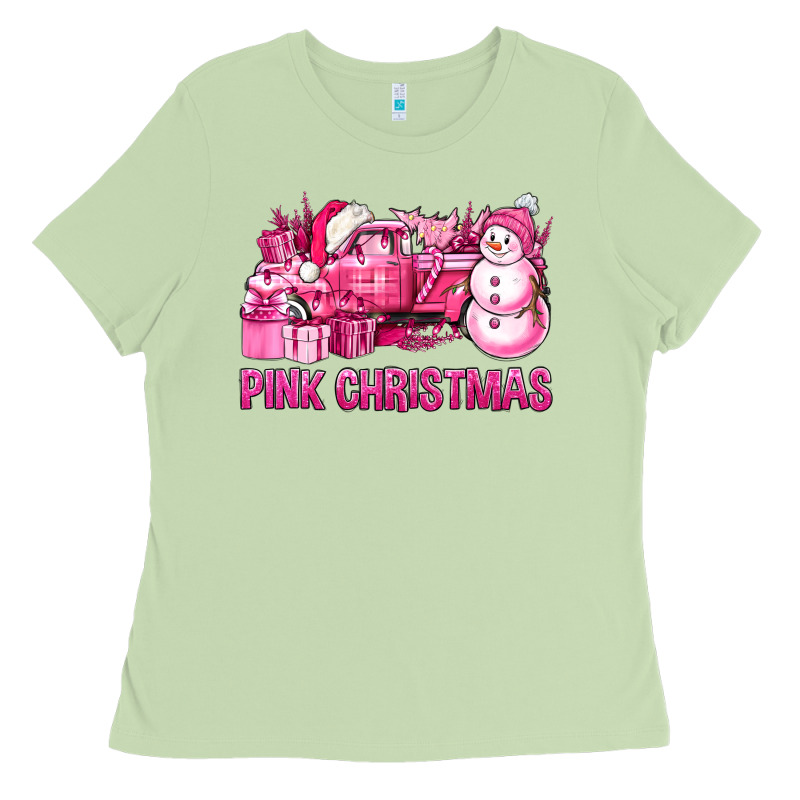 Pink Christmas Truck Ladies Tee by BundleAndBundleShop | Teevron