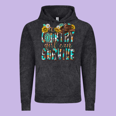 Western A Country Girl Can Survive Vintage Hoodie Designed By Texasbilliewilder