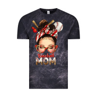 Cloud Black Baseball Mom Messy Bun Vintage Tee - texasbilliewilder