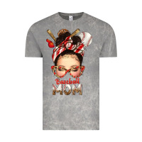 Cloud Rock Baseball Mom Messy Bun Vintage Tee - texasbilliewilder