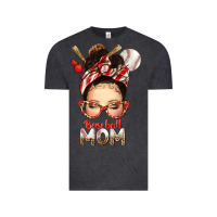 Vintage Black Baseball Mom Messy Bun Vintage Tee - texasbilliewilder