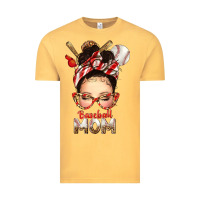 Vintage Mustard Baseball Mom Messy Bun Vintage Tee - texasbilliewilder