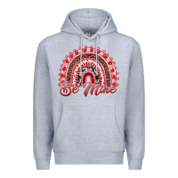Heather Grey be mine valentines day rainbow Premium Hoodie - RanaPortraitStore