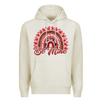 Oatmeal Heather be mine valentines day rainbow Premium Hoodie - RanaPortraitStore