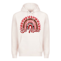 Pale Pink be mine valentines day rainbow Premium Hoodie - RanaPortraitStore