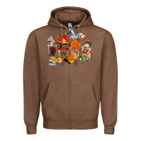 Chestnut Firefighter Coffee Cups Zipper Hoodie - FaDigitalArtStudio