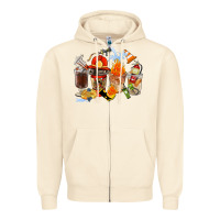 Sandshell Firefighter Coffee Cups Zipper Hoodie - FaDigitalArtStudio
