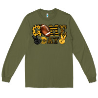 Army Green Game day yellow and black team color Long Sleeve Tee - HowdyJamesFarm