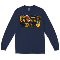 Navy Game day yellow and black team color Long Sleeve Tee - HowdyJamesFarm