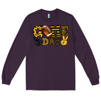 Plum Game day yellow and black team color Long Sleeve Tee - HowdyJamesFarm