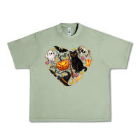 Oil Green Halloween Heart Urban Heavy Tee - texasbilliewilder