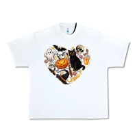 White Halloween Heart Urban Heavy Tee - texasbilliewilder