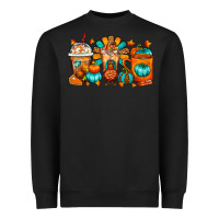 Black Thanksgiving Coffee Cups Heavyweight Sweatshirt - FaDigitalArtStudio