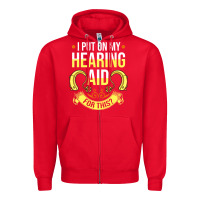 Red hearing aid gift funny deaf awareness t shirt Zipper Hoodie - tuanDangUi