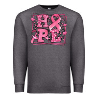 Charcoal Heather hope breast cancer awareness ribbon Premium Sweatshirt - LillyAllenDesigns
