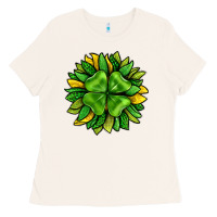 St. Patricks Sunflower With Clover Ladies Tee | Teevron