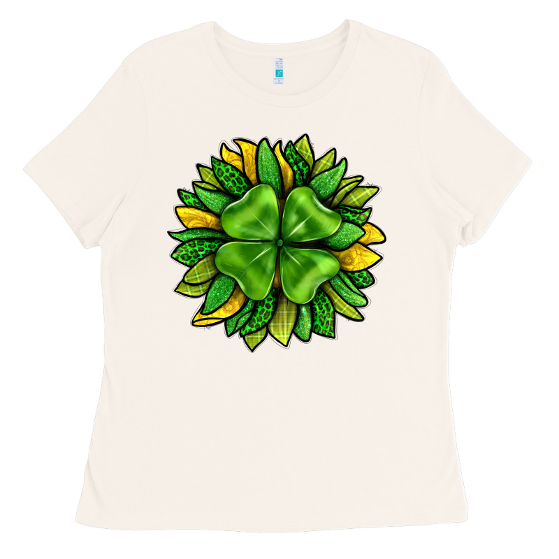 St. Patricks Sunflower With Clover Ladies Tee by BundleAndBundleShop | Teevron