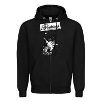 Black retro man postcard records Zipper Hoodie - tuanDangUi