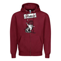 Burgundy retro man postcard records Zipper Hoodie - tuanDangUi