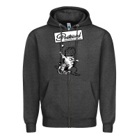 Charcoal Heather retro man postcard records Zipper Hoodie - tuanDangUi