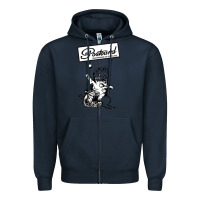 Navy retro man postcard records Zipper Hoodie - tuanDangUi