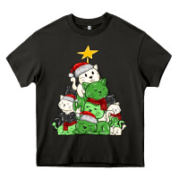 Asphalt Christmas cat tree Heavy Core Tee - MaliasSmallBusiness