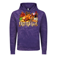 Cloud Purple Thankful with Turkey Vintage Hoodie - texasbilliewilder