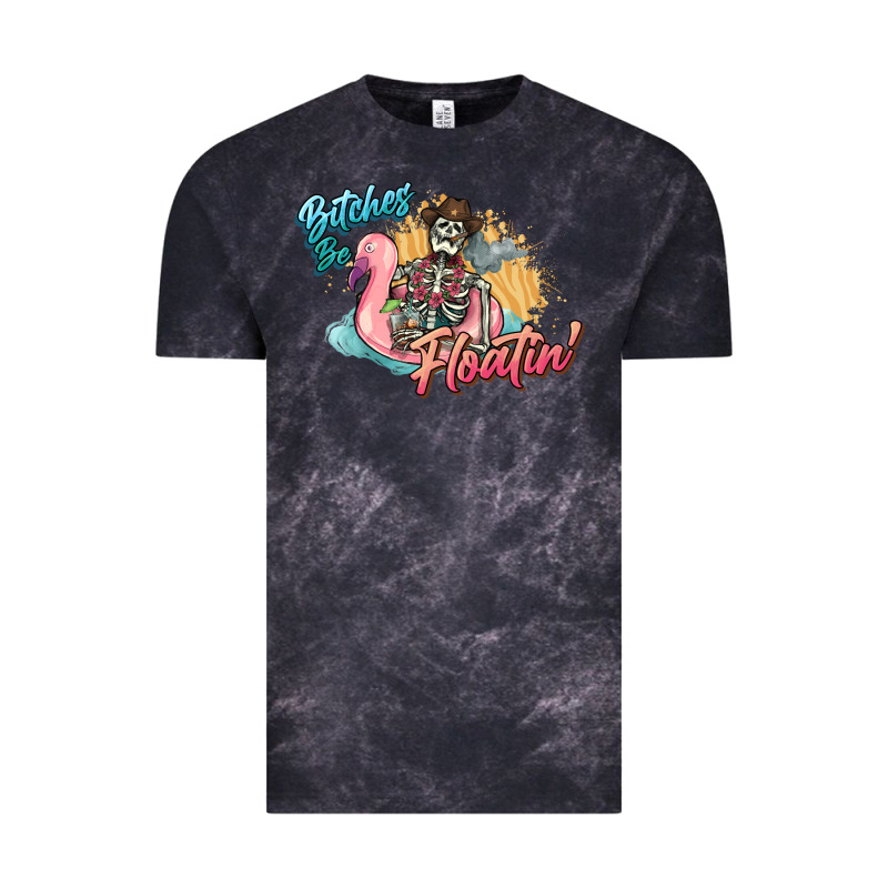 Bitches Be Floatin' Skeleton Summer Vintage Tee by NancyCooperArtShop | Teevron