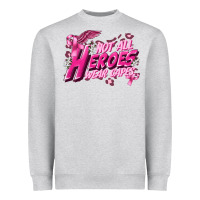 Heather Grey Not all heroes wear capes Cancer Awareness Heavyweight Sweatshirt - FaDigitalArtStudio