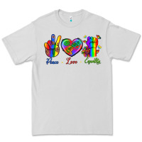 Dove Grey Peace Love Equality Premium Tee - BundleAndBundleShop