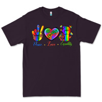 Plum Peace Love Equality Premium Tee - BundleAndBundleShop