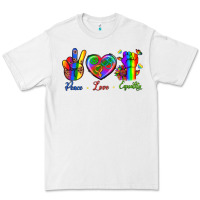 White Peace Love Equality Premium Tee - BundleAndBundleShop