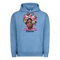 Pigment Pebble Blue breast cancer warrior black woman Urban Hoodie - BarkalooDesign