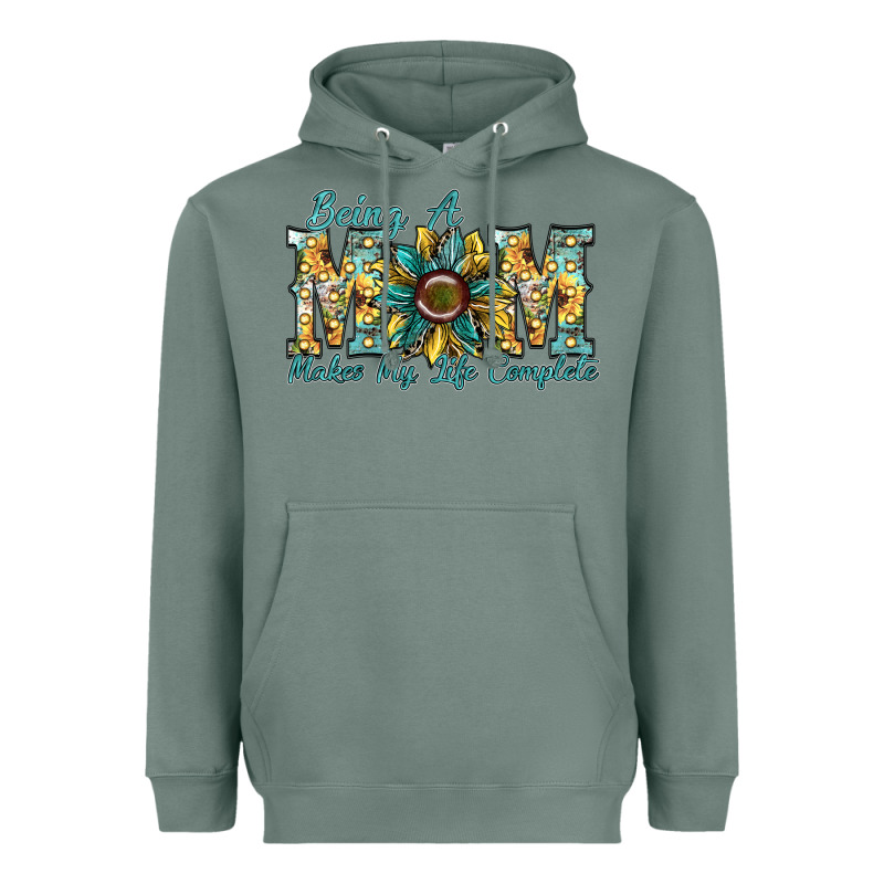Being A Mom Makes My Life Complete Heavyweight Hoodie by SublimationCraftShop | Teevron