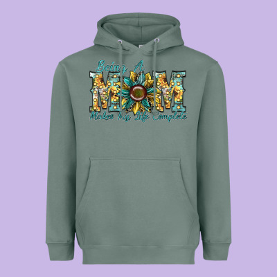 Being A Mom Makes My Life Complete Heavyweight Hoodie Designed By Sublimationcraftshop