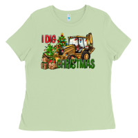 Matcha I Dig Christmas Backhoe Loader Ladies Tee - BundleAndBundleShop