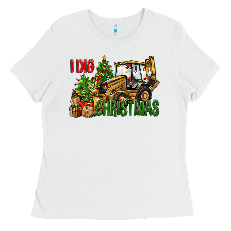 I Dig Christmas Backhoe Loader Ladies Tee by BundleAndBundleShop | Teevron