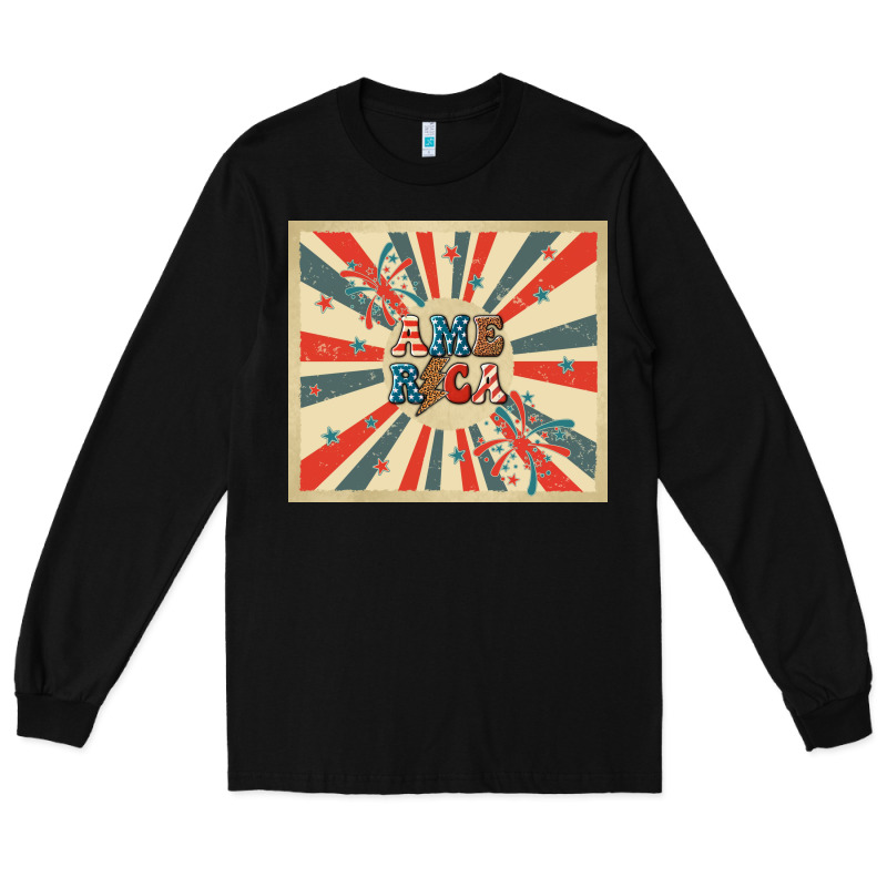 Retro America Long Sleeve Tee by TumblerDesignByShophia | Teevron