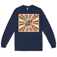 Navy retro america Long Sleeve Tee - TumblerDesignByShophia