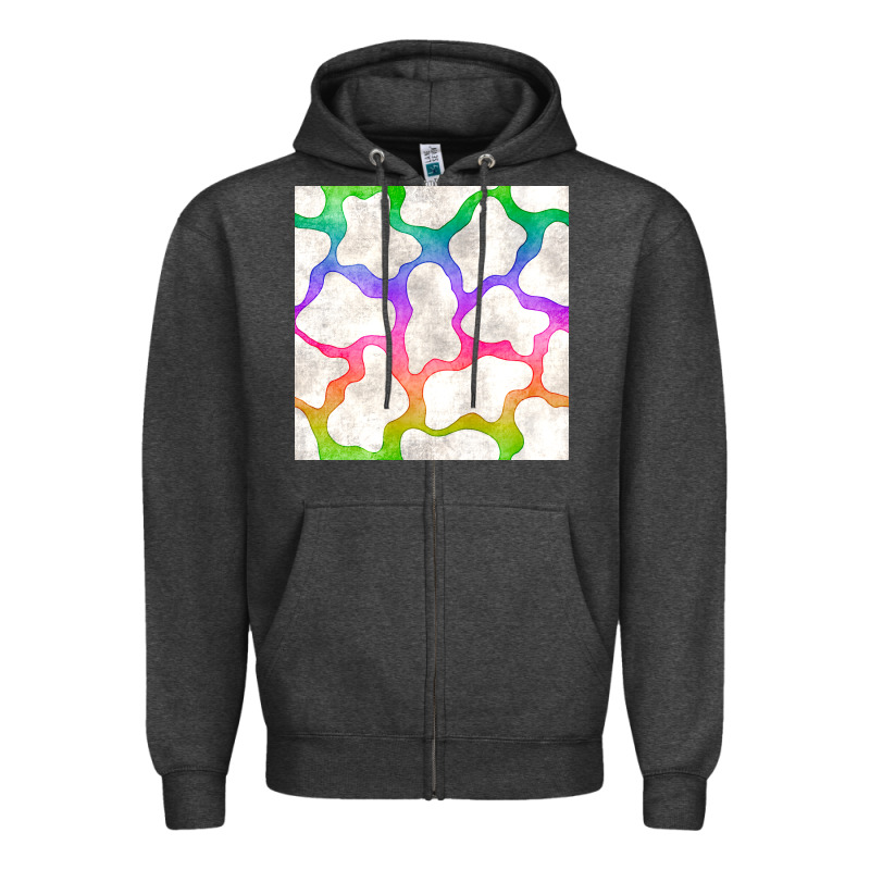 Watercolor Rainbow Cow Seamless Pattern Zipper Hoodie by BundleAndBundleShop | Teevron