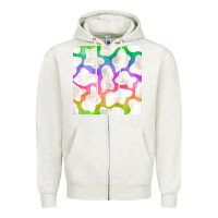 Oatmeal Heather watercolor rainbow cow seamless pattern Zipper Hoodie - BundleAndBundleShop
