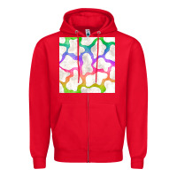 Red watercolor rainbow cow seamless pattern Zipper Hoodie - BundleAndBundleShop