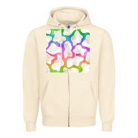Sandshell watercolor rainbow cow seamless pattern Zipper Hoodie - BundleAndBundleShop