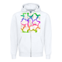 White watercolor rainbow cow seamless pattern Zipper Hoodie - BundleAndBundleShop