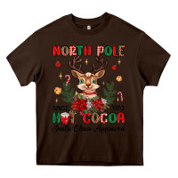 Chocolate Brown north pole hot cocoa Heavy Core Tee - MaliasSmallBusiness