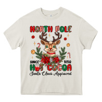 Cream north pole hot cocoa Heavy Core Tee - MaliasSmallBusiness