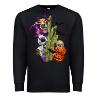 Black halloween cows Premium Sweatshirt - LillyAllenDesigns