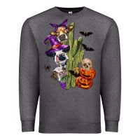 Charcoal Heather halloween cows Premium Sweatshirt - LillyAllenDesigns