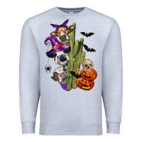Heather Grey halloween cows Premium Sweatshirt - LillyAllenDesigns