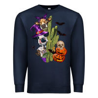 Navy halloween cows Premium Sweatshirt - LillyAllenDesigns